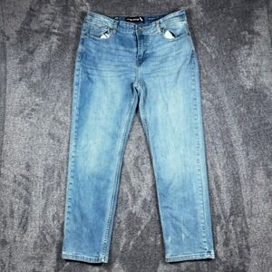Stone Falcon Mens Straight Fit Jeans Blue Stretch Denim 34x30 Medium Wash